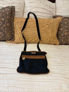 Michael Kors Black Crossbody Bag with Tan Trim